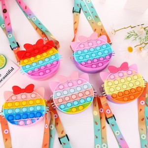 バブルフィジット玩具ショルダーバッグ、シリコーンポップバブルフィジットハンドバッグ