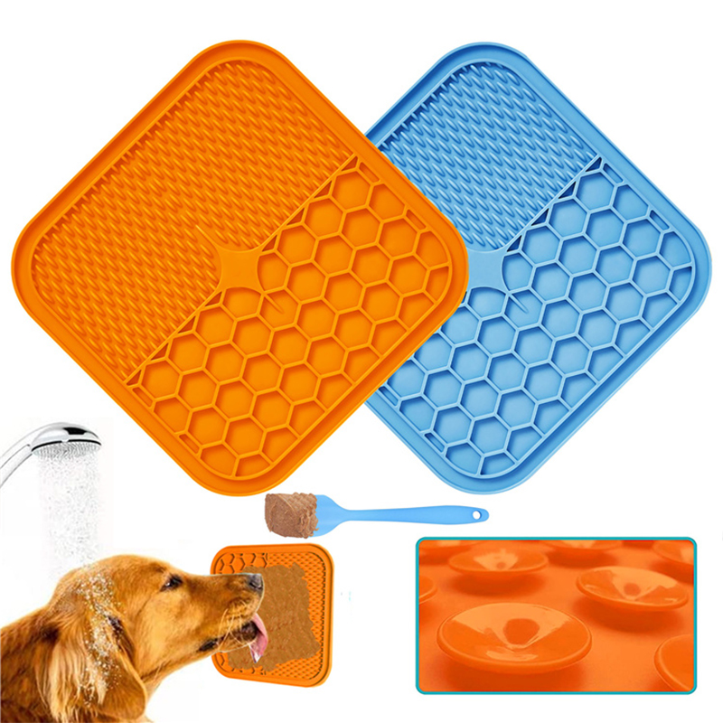 卸売シリコンペットリックパッド、猫の犬のための餌のマット、舐めマットのペット入浴伸延パッド